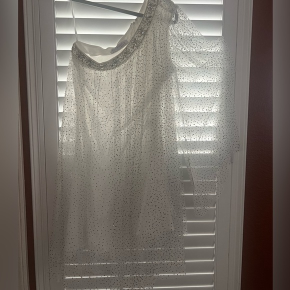 MacDuggal one shoulder mini tulle dress - Picture 2 of 13